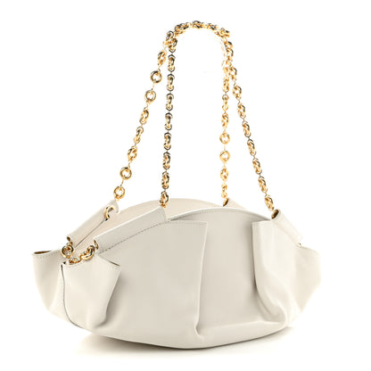 Loewe Shiny Nappa Calfskin Small Paseo Bag With Chain Soft White 3 of 9