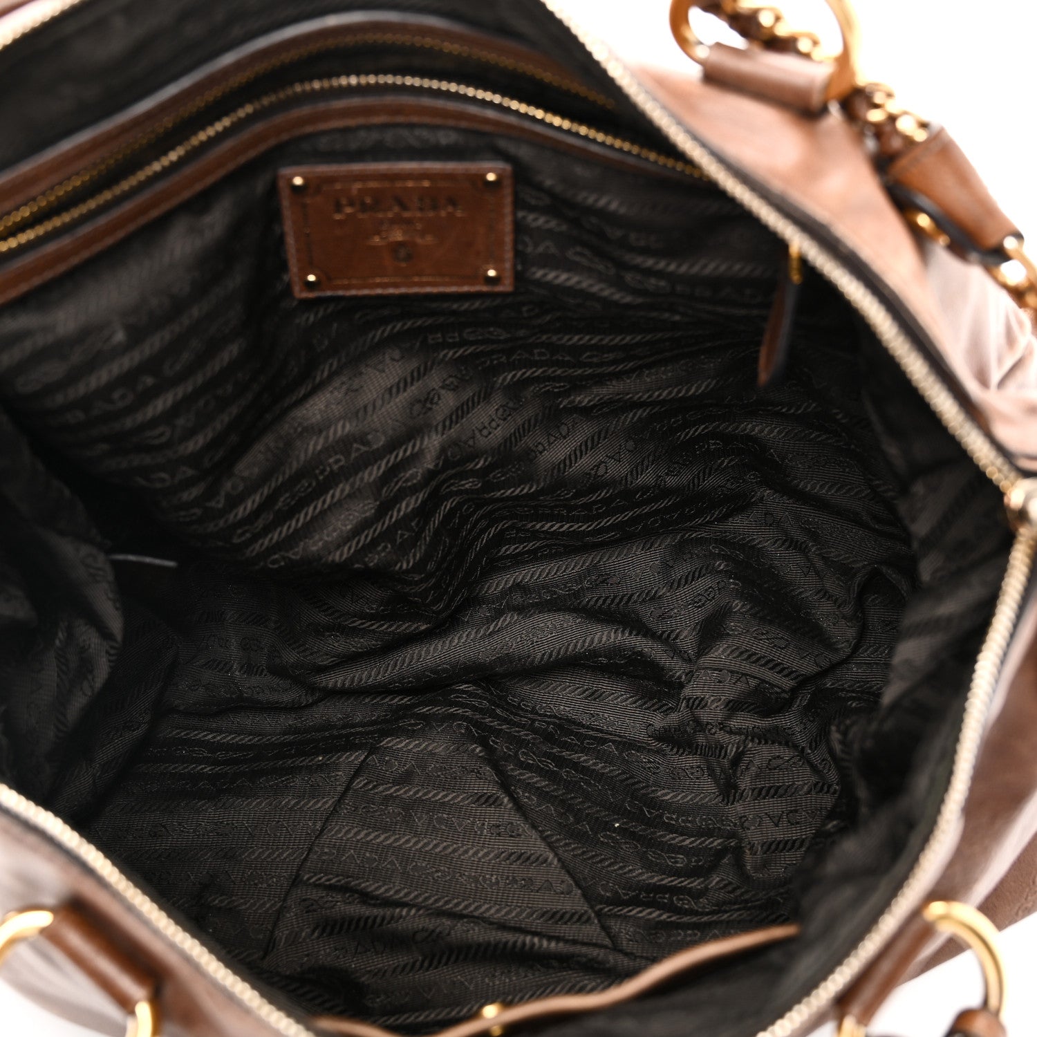 Prada Soft Calf Shopping Tote Brown 5 of 11