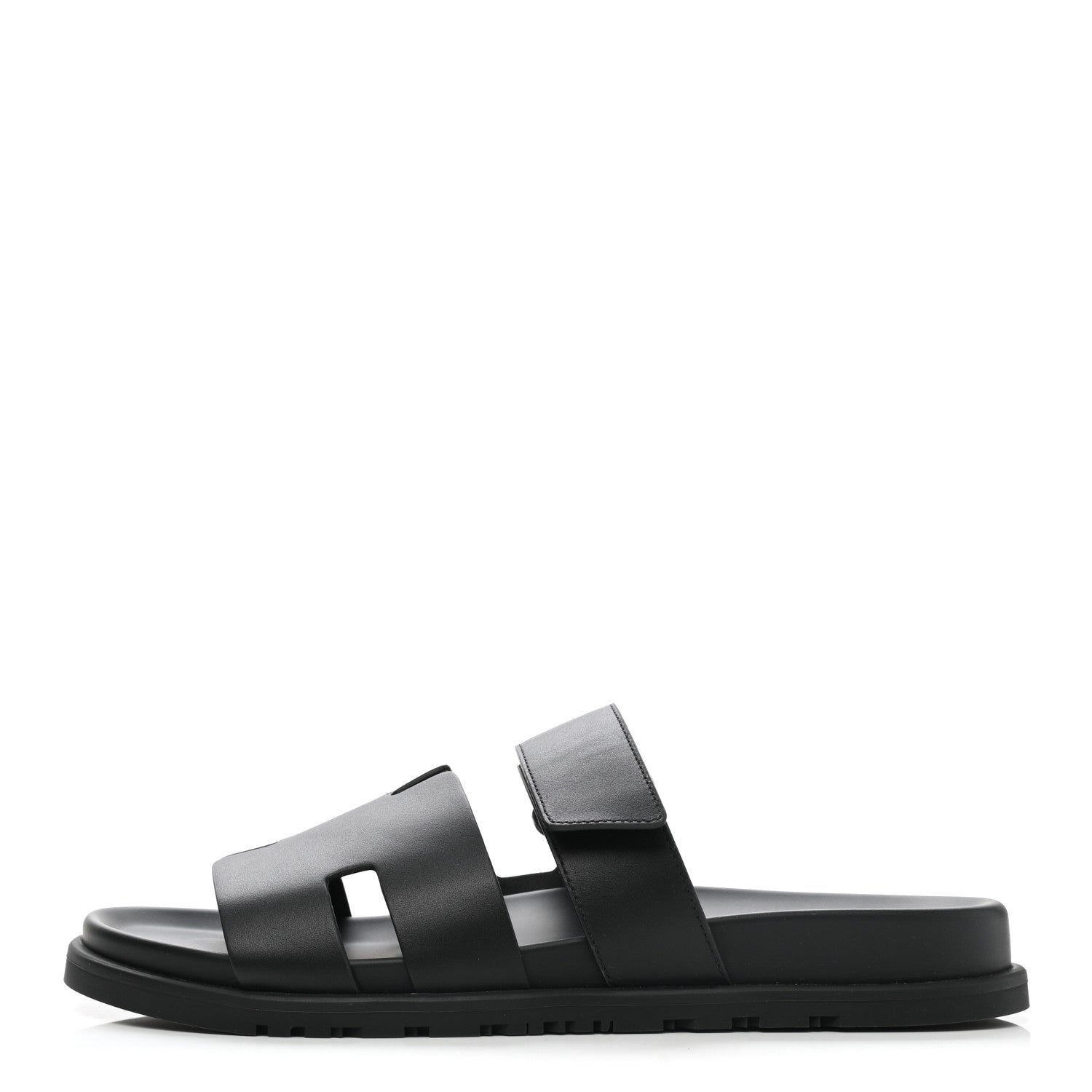 Hermes Calfskin Mens Chypre Sandals 43 Black 1 of 9