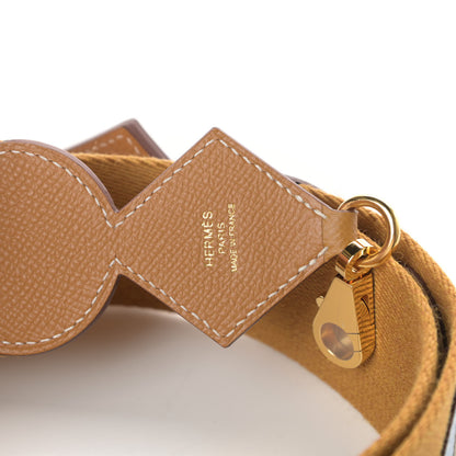 Hermes Toile Epsom 105mm Attelage Shoulder Strap Sesame Nata Bleu Brume 3 of 3