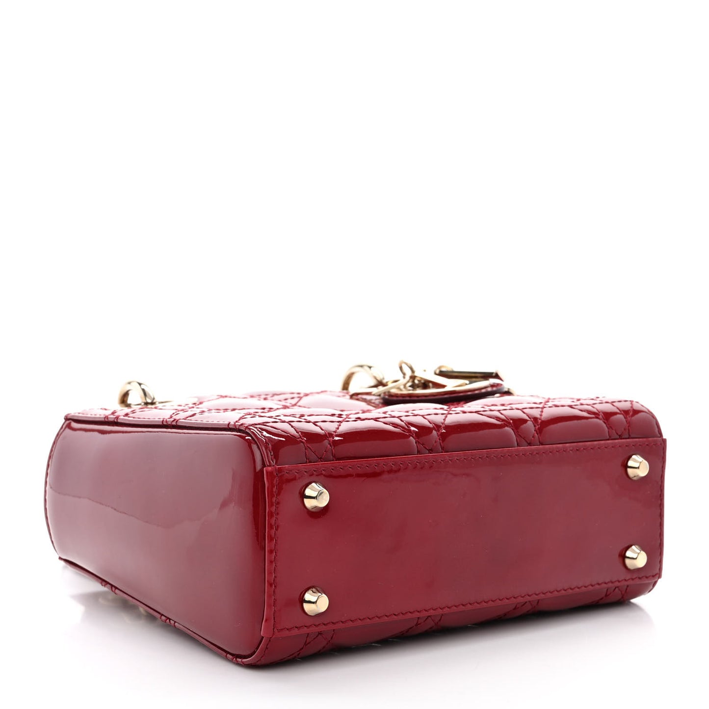 Patent Cannage Mini Lady Dior Red