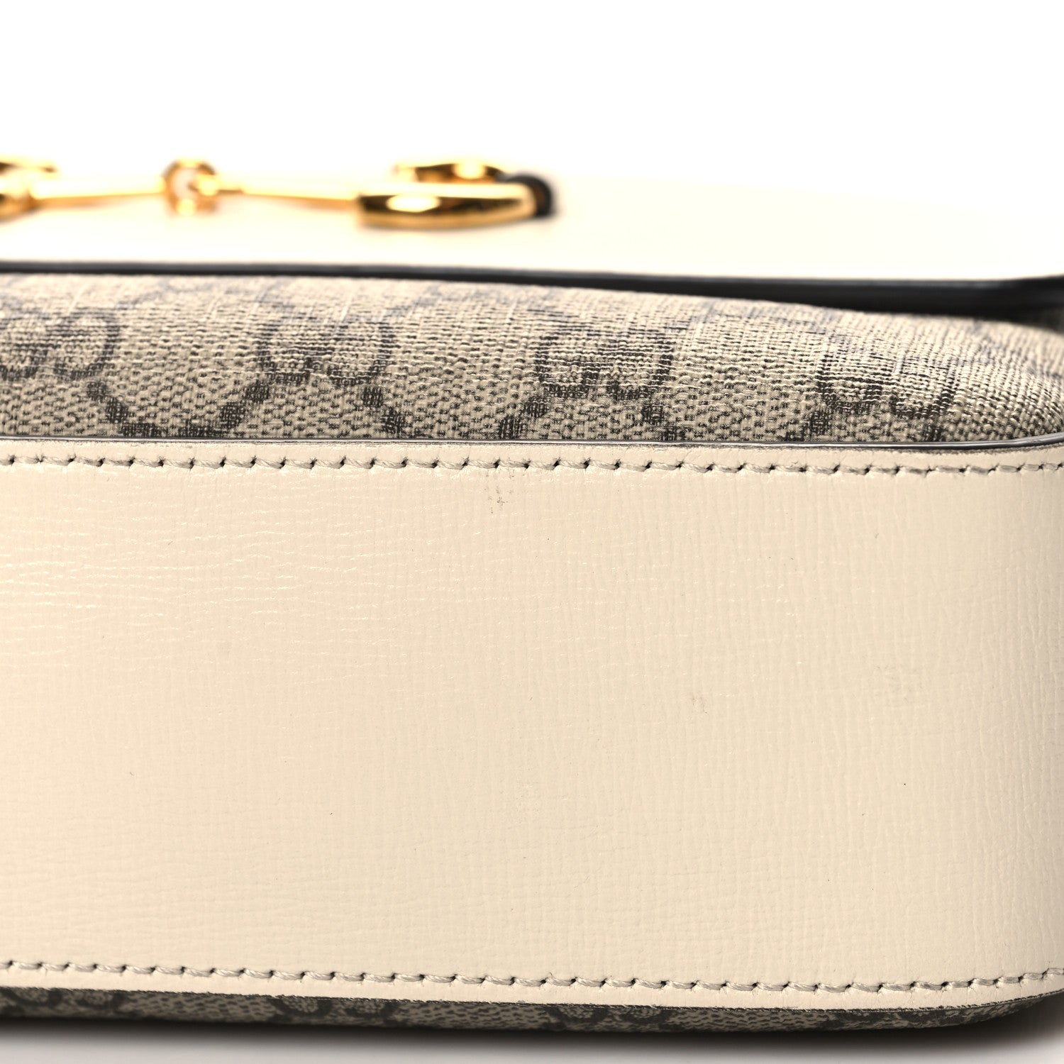Gucci GG Supreme Monogram Small Horsebit 1955 Shoulder Bag Beige Mystic White 11 of 11