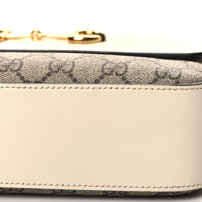 Gucci GG Supreme Monogram Small Horsebit 1955 Shoulder Bag Beige Mystic White 11 of 11