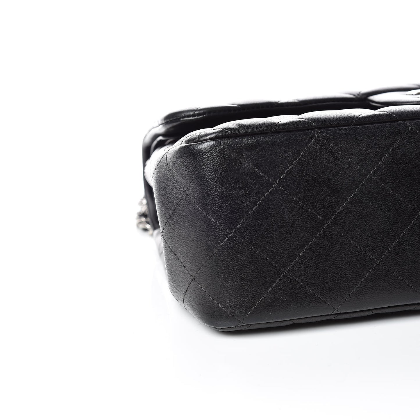 Lambskin Quilted Jumbo Double Flap Black