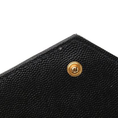 Saint Laurent Grain De Poudre Matelasse Chevron Monogram Chain Wallet Black 8 of 12