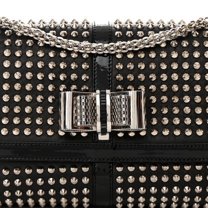 Christian Louboutin Nappa Patent Spikes Small Sweety Charity Crossbody Bag Black Silver 10 of 13