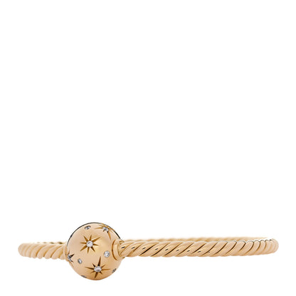 David Yurman 18K Yellow Gold Diamond 14mm Solari Station Bracelet 2 of 4