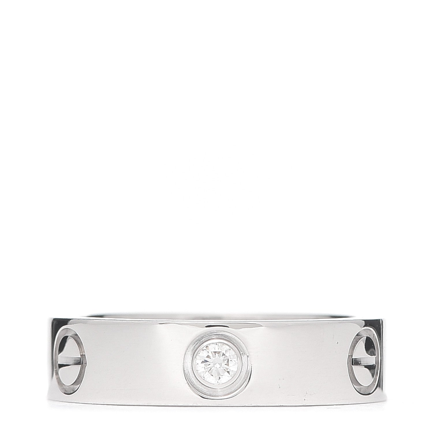 Cartier 18K White Gold 3 Diamond 5.5mm LOVE Ring 57 8 1 of 5
