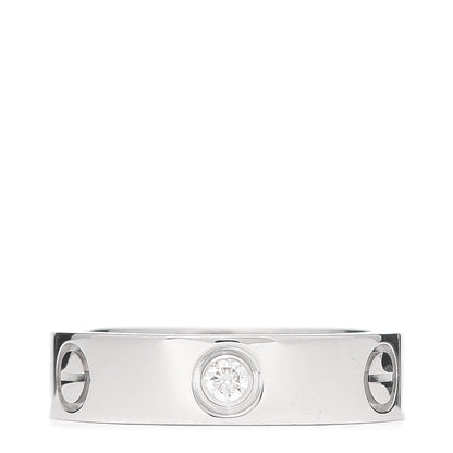 Cartier 18K White Gold 3 Diamond 5.5mm LOVE Ring 57 8 1 of 5