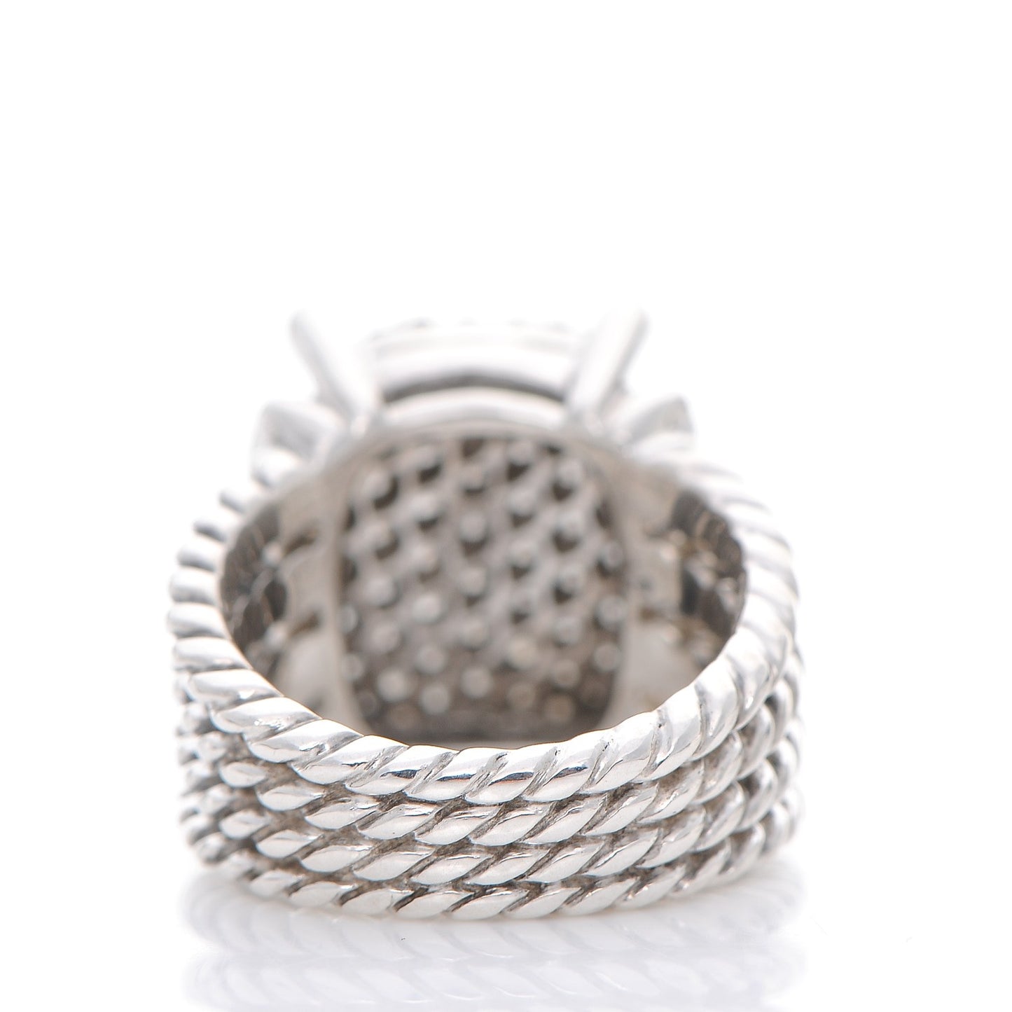 Sterling Silver Diamond 16mm Wheaton Ring 52 6