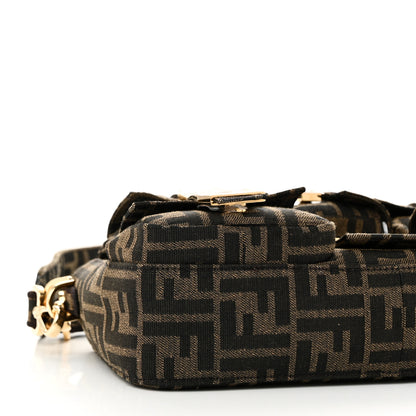 Fendi Fabric Jacquard FF 1974 Multipocket Baguette Tobacco Moro 8 of 9