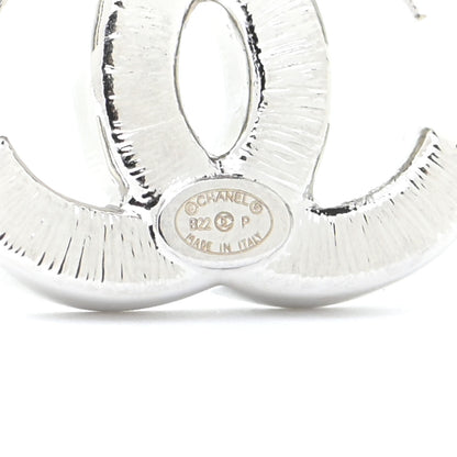 Chanel Baguette Crystal Double CC Earrings Silver 4 of 6