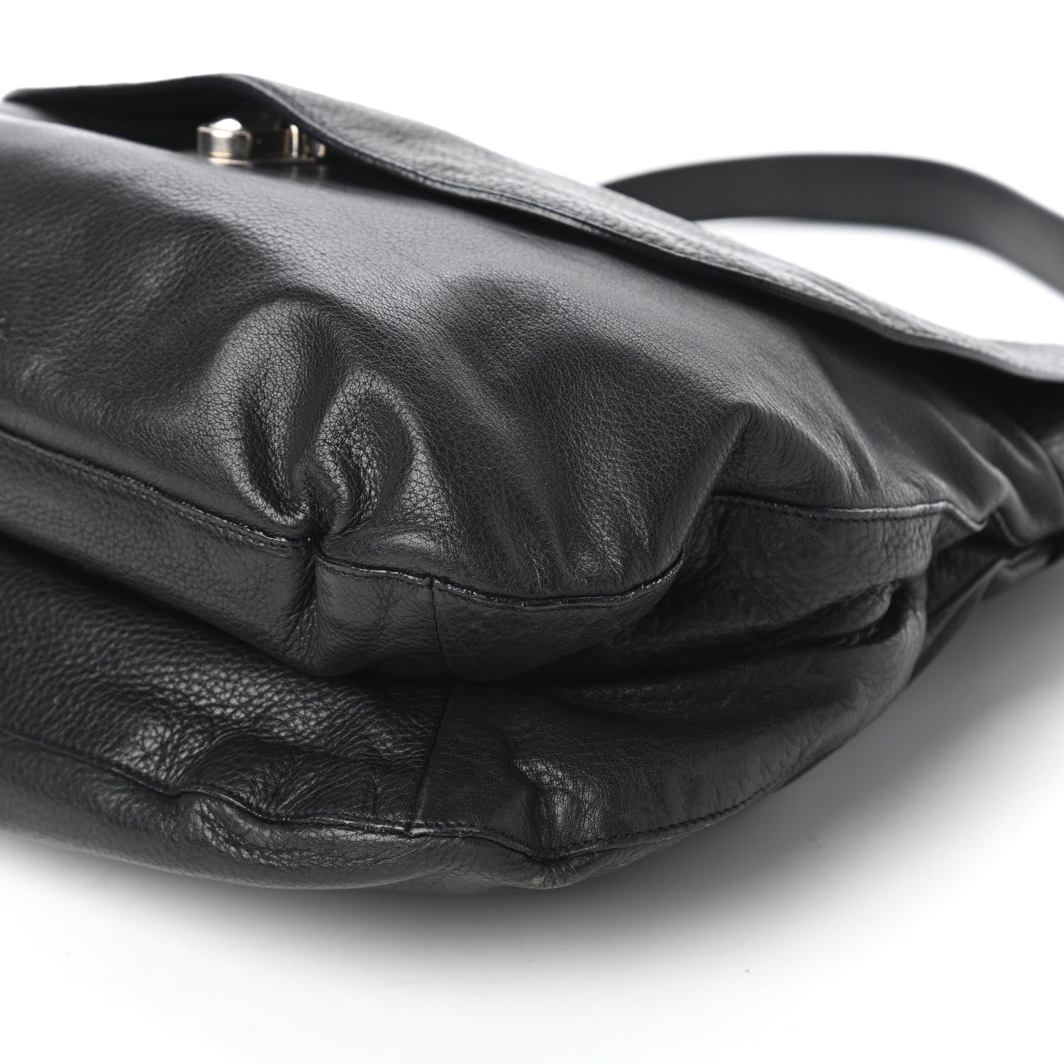 Prada Vitello Daino Hobo Flap Black 7 of 9