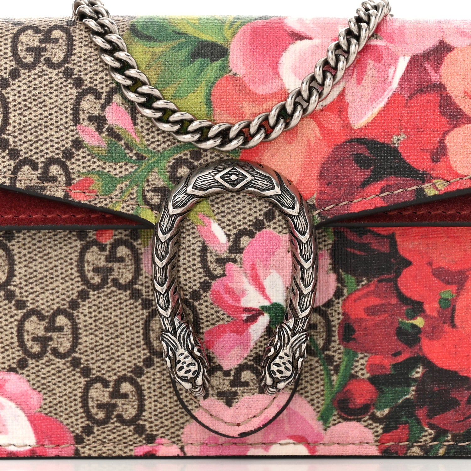 Gucci GG Supreme Monogram Blooms Super Mini Dionysus Shoulder Bag Beige Multicolor Dry Rose 7 of 10