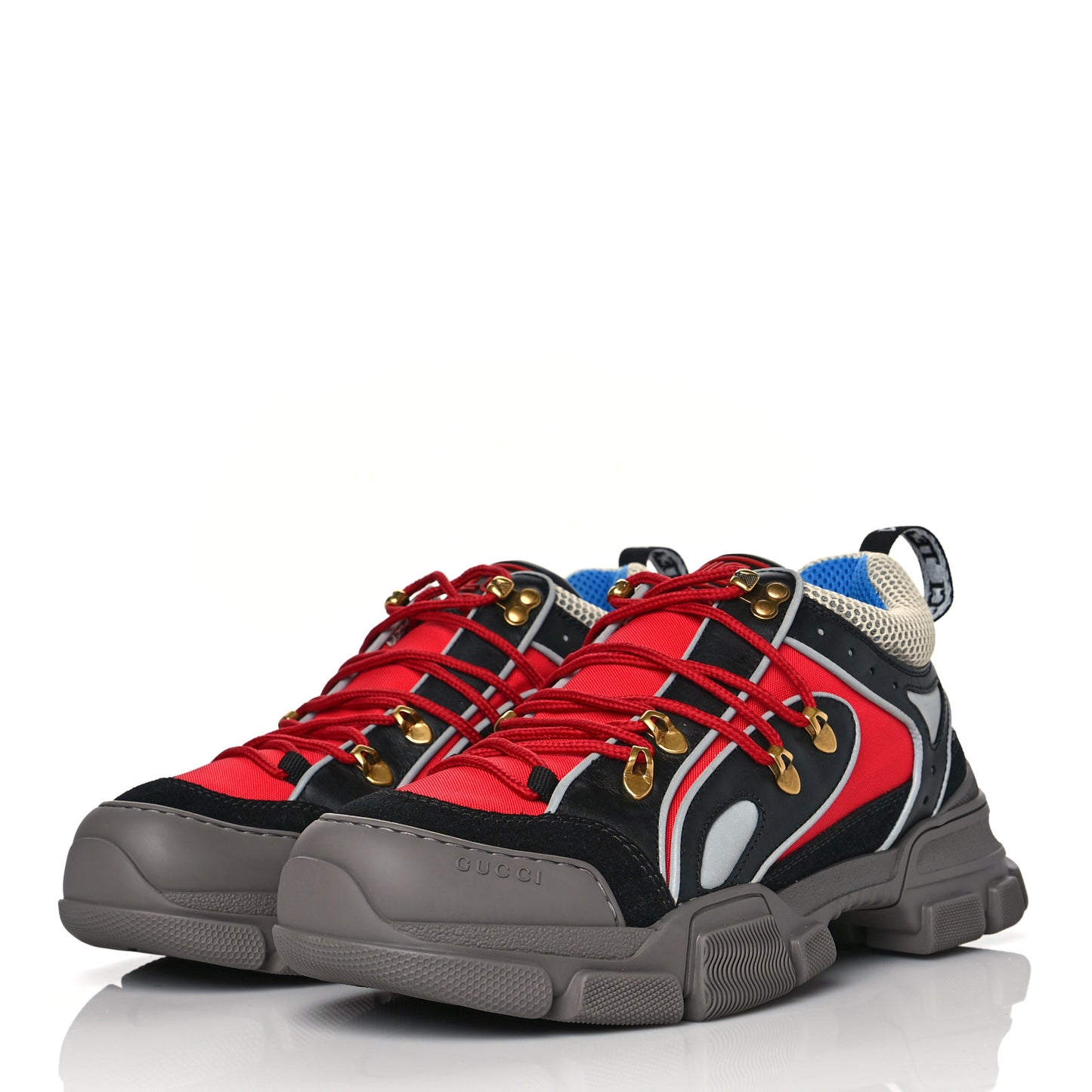 X SEGA Nylon Suede Calfskin Mens Flashtrek Sneakers 8 Black Red