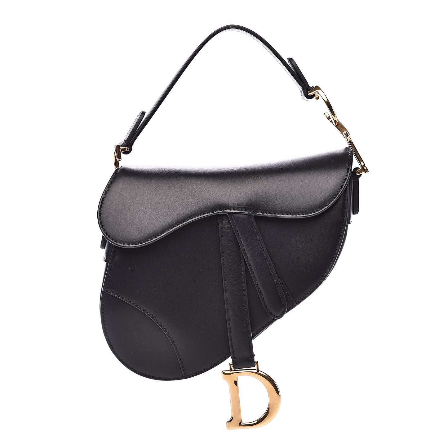 Calfskin Mini Saddle Bag Black