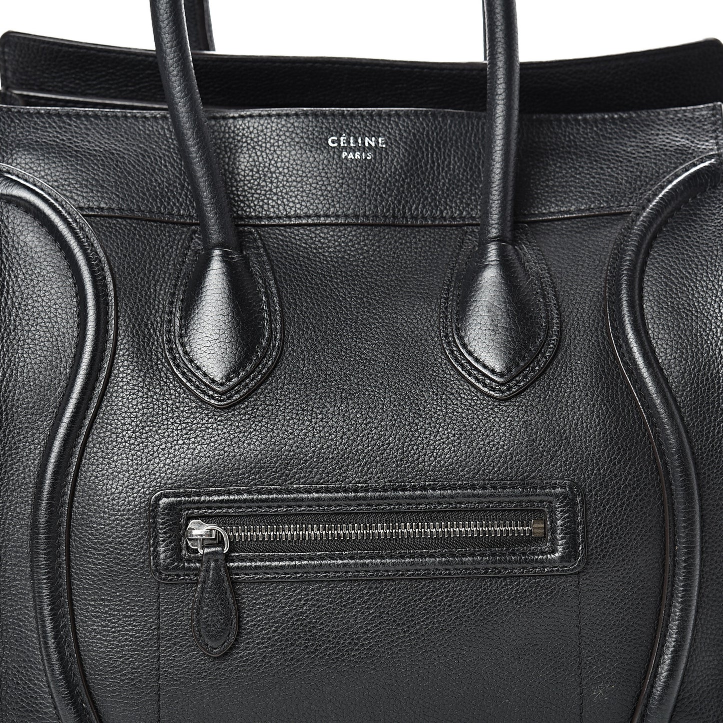 Drummed Calfskin Mini Luggage Black