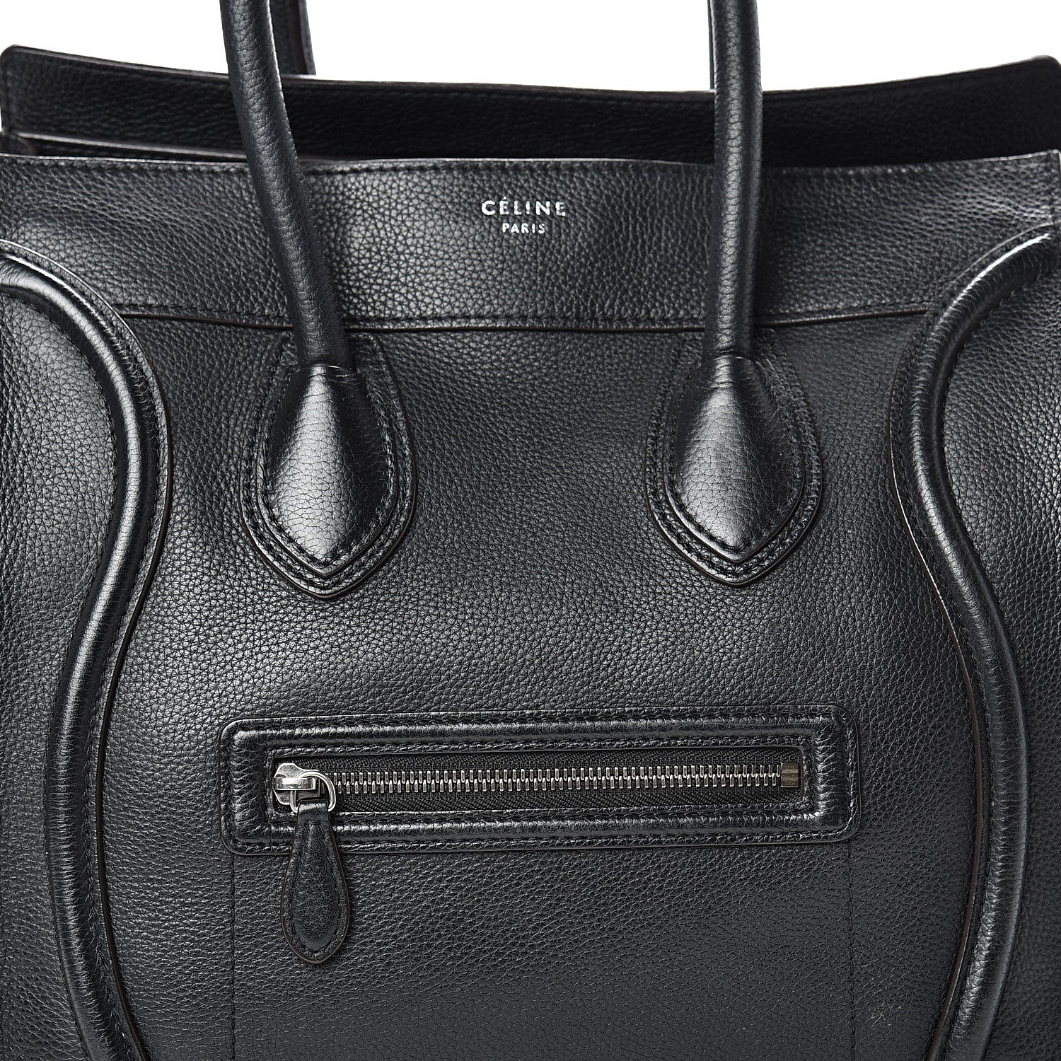Celine Drummed Calfskin Mini Luggage Black 7 of 13