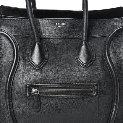 Celine Drummed Calfskin Mini Luggage Black 7 of 13