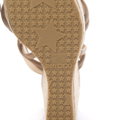 Jimmy Choo Suede Wedge Sandals 40 Beige 8 of 11