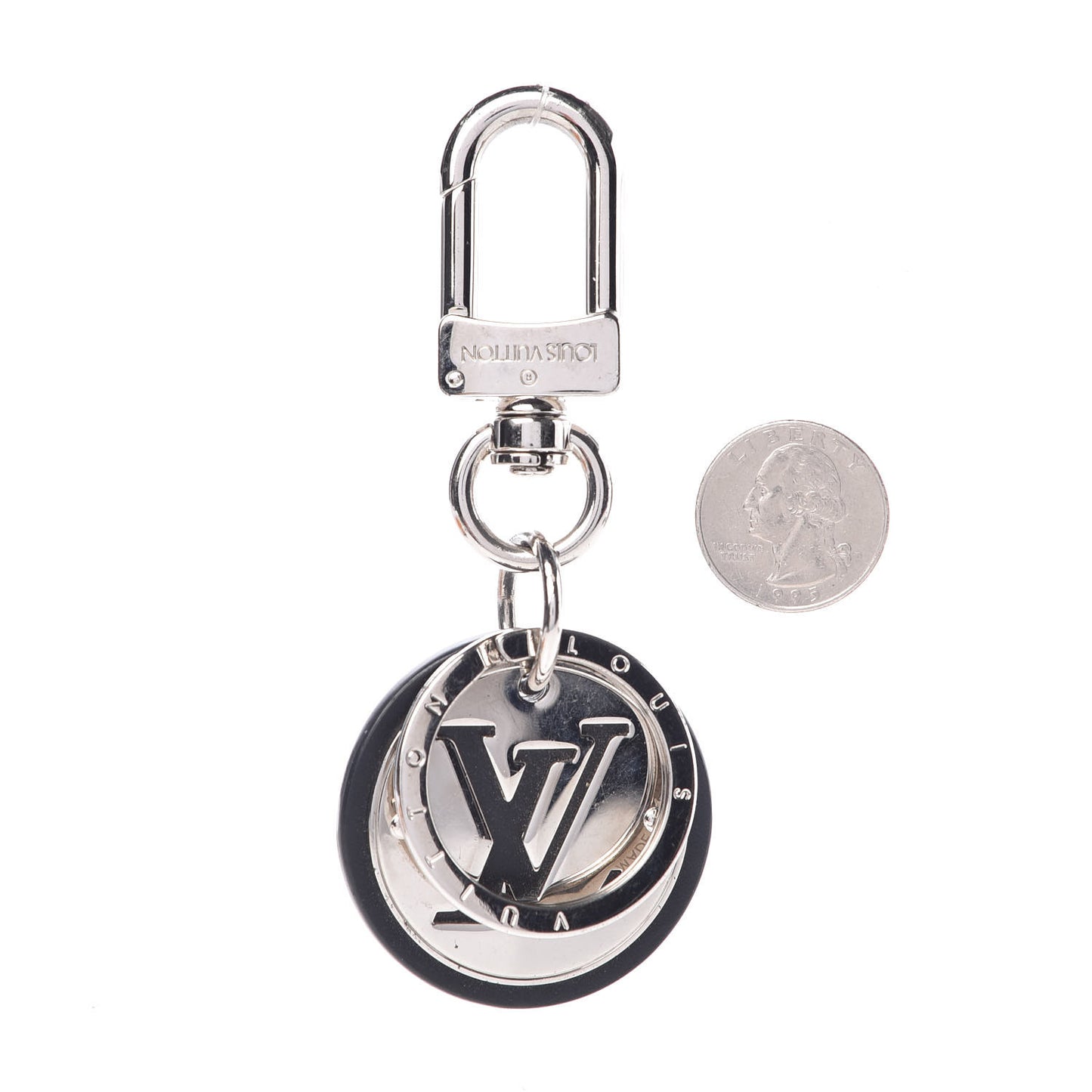 LV Circle Bag Charm Key Holder Silver