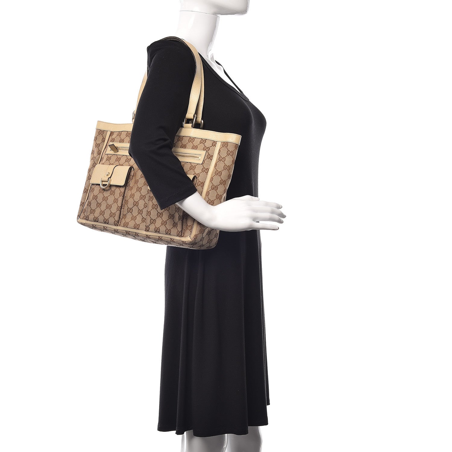 Gucci Monogram Abbey D Ring Tote Beige 2 of 11