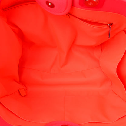 Chanel Mixed Fibers Calfskin Medium Deauville Tote Pink Orange 6 of 12
