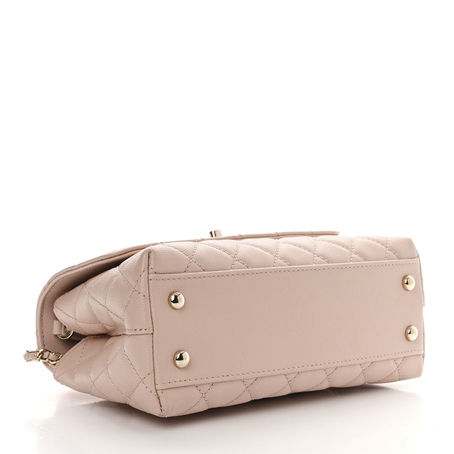 Caviar Quilted Mini Coco Handle Flap Beige