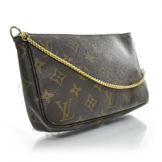 Monogram Pochette Accessories w Gold Chain