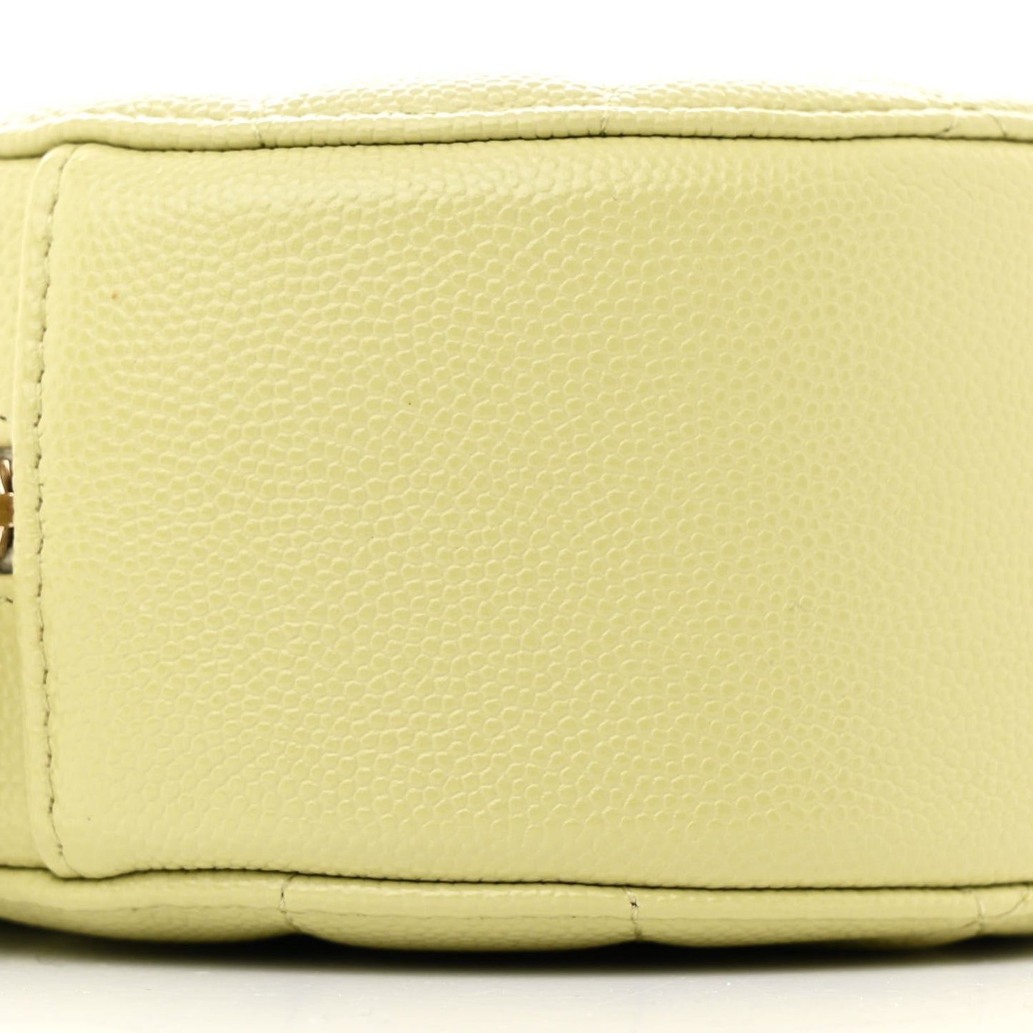 Caviar Quilted French New Wave Round Clutch With Chain Light Green