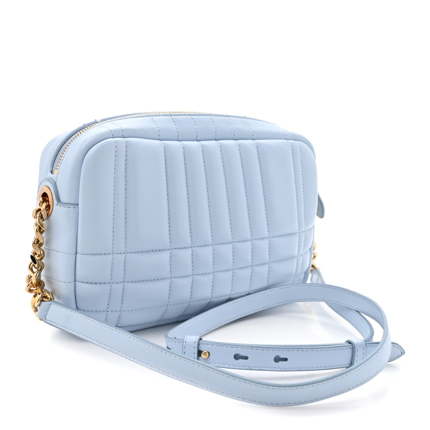 Calfskin Quilted Small Lola Camera Bag Pale Blue