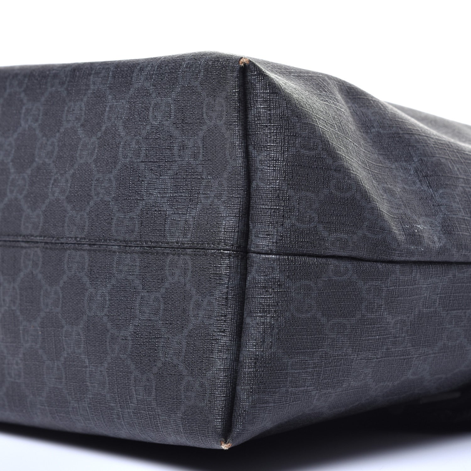 Gucci GG Supreme Monogram Web Handle Vertical Tote Black Grey 9 of 10