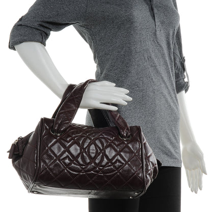 Chanel Caviar Quilted CC Timeless Bowler Burgundy 2 of 7