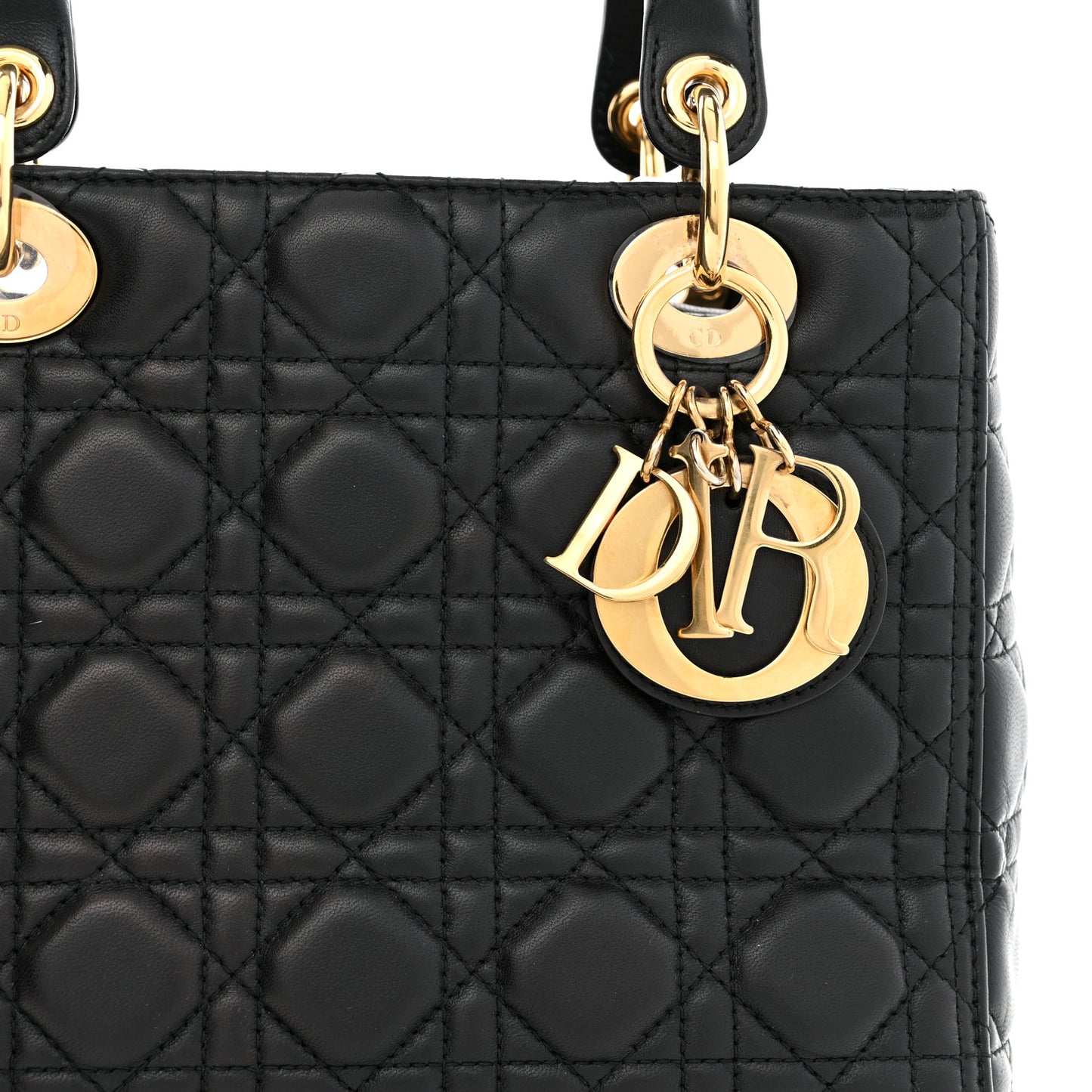 Lambskin Cannage Medium Lady Dior Black