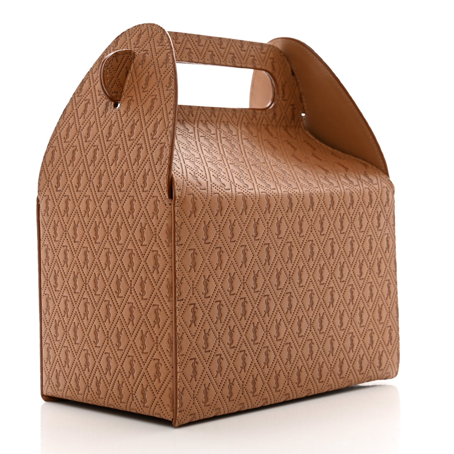 Calfskin Monogram Take Away Box Dusty Vintage Brown Gold