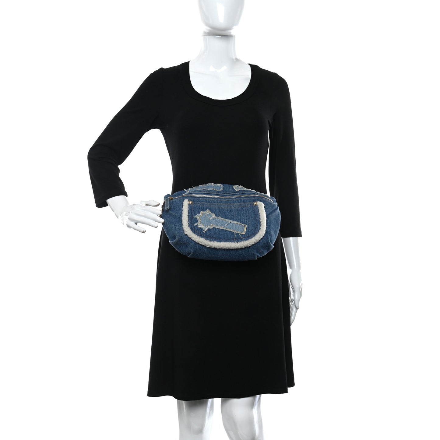 Denim Sherling Egyptian Waist Bag Blue