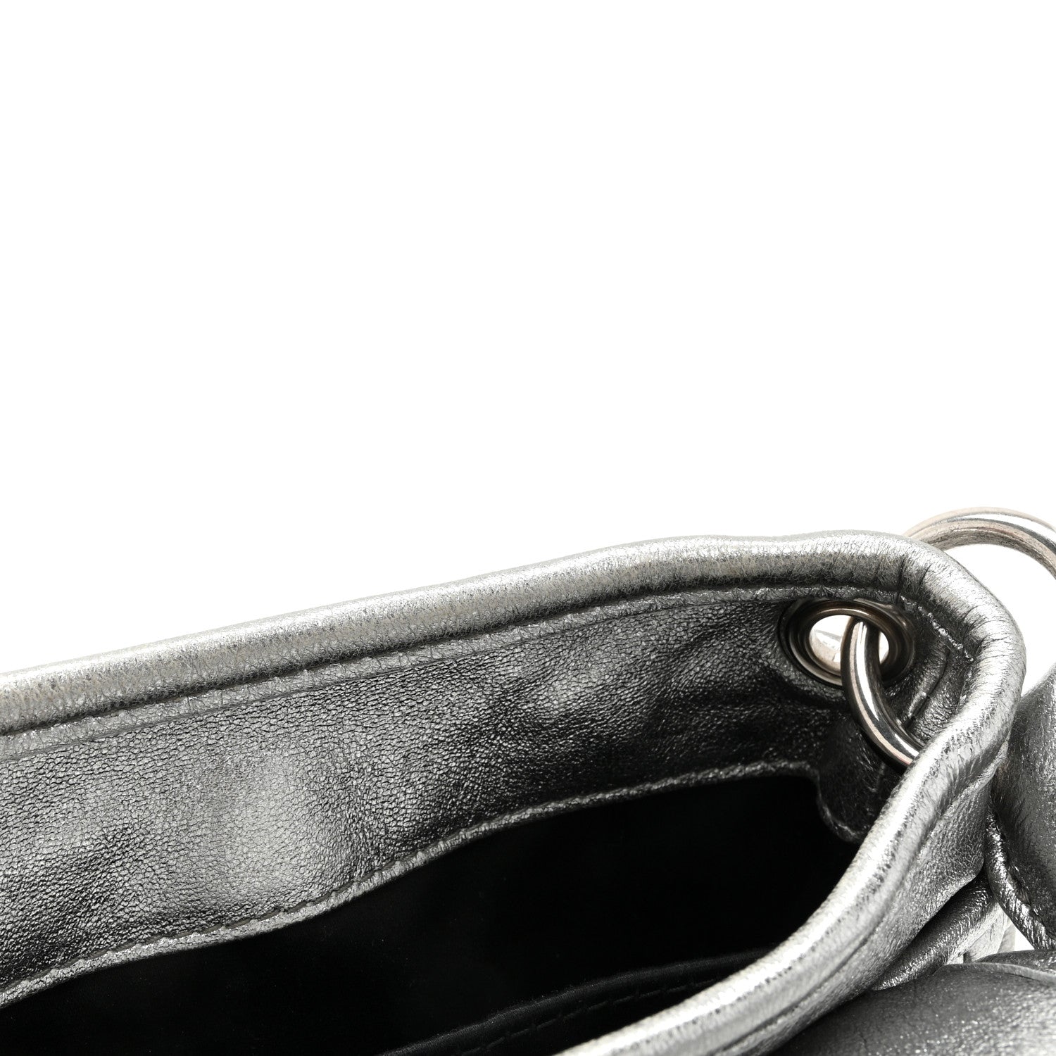Miu Miu Metallic Nappa Matelasse Top Handle Tote Silver 11 of 12