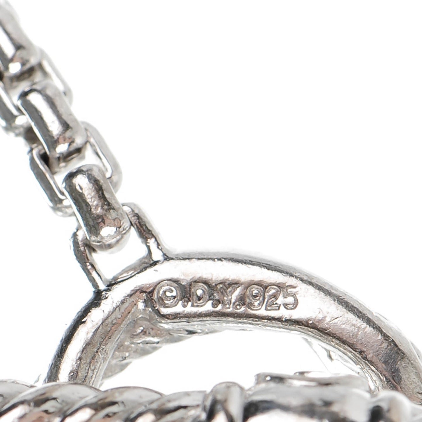 Sterling silver Pave Diamond 14mm Infinity Station Necklace