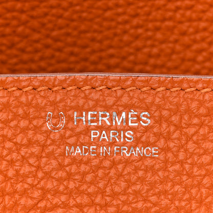 Hermes Togo Horseshoe Birkin 35 Orange Gris Perle 6 of 10
