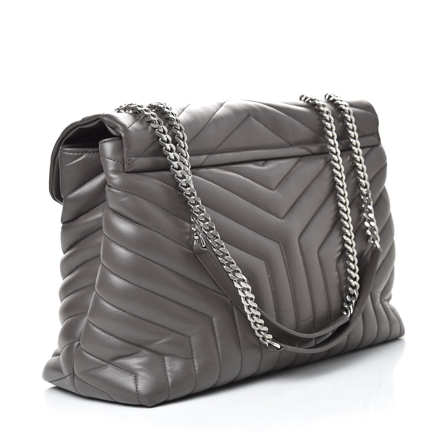 Calfskin Y Quilted Monogram Large Loulou Chain Satchel Earth
