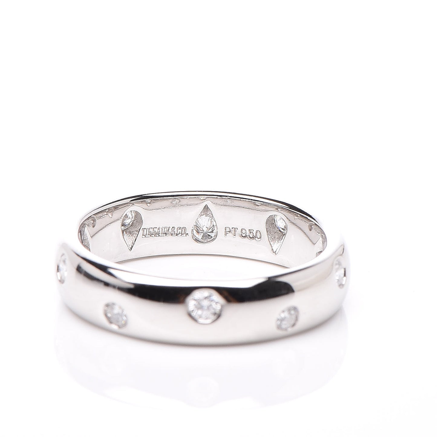 Platinum Diamond Etoile Band Ring 48 4.5