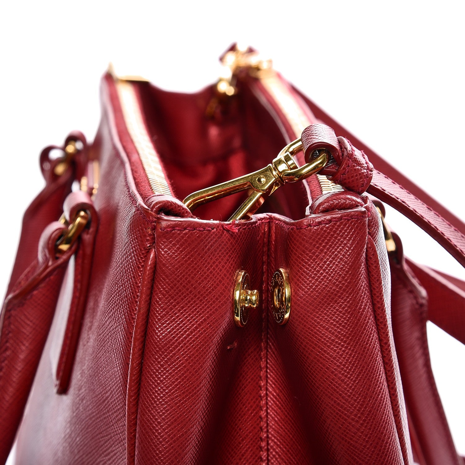 Prada Saffiano Small Galleria Double Zip Tote Fuoco 10 of 13