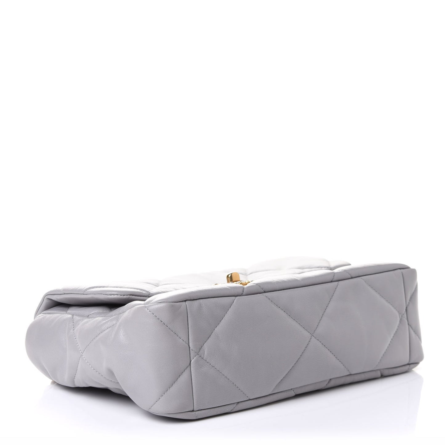 Goatskin Quilted Large Chanel 19 Flap Grey