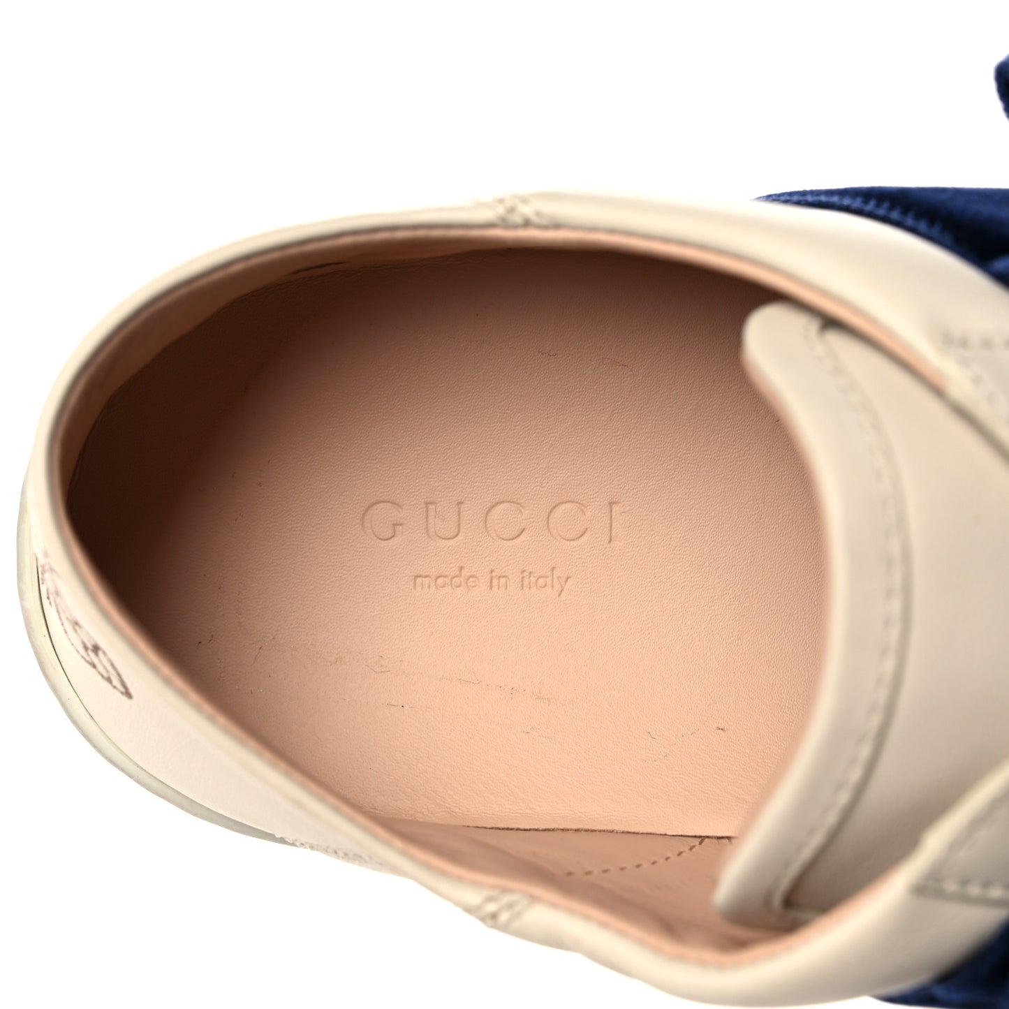 Calfskin Velvet Womens Bow Ace Sneakers 37.5 White