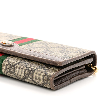 Gucci GG Supreme Monogram Web Ophidia Wallet On Chain Brown 9 of 9