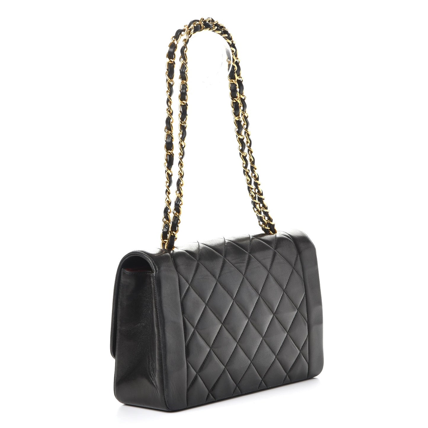 Lambskin Quilted Medium Single Flap Black