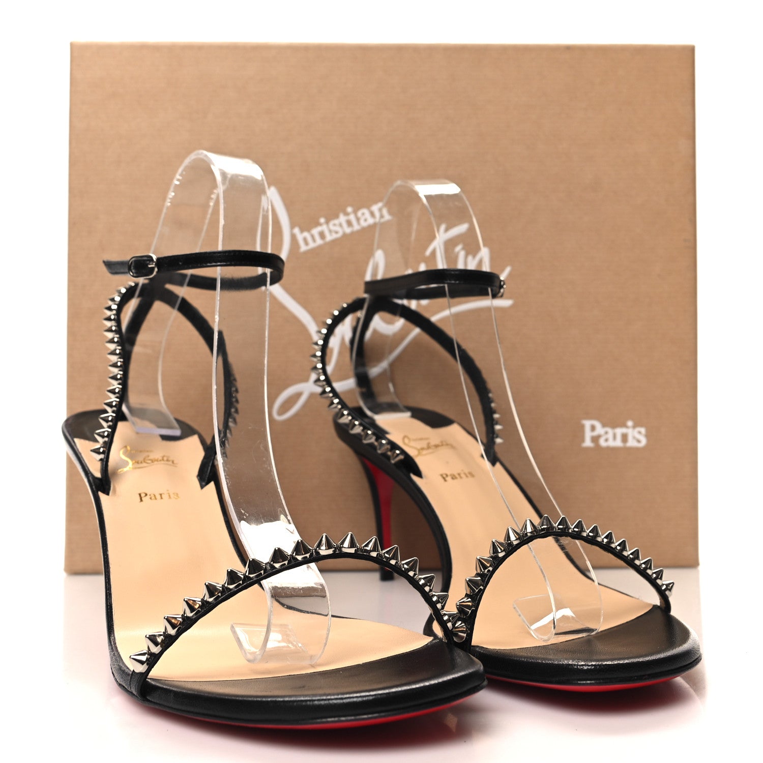 Christian Louboutin Kid Spiked So Me 70 Sandals 40.5 Black 8 of 8