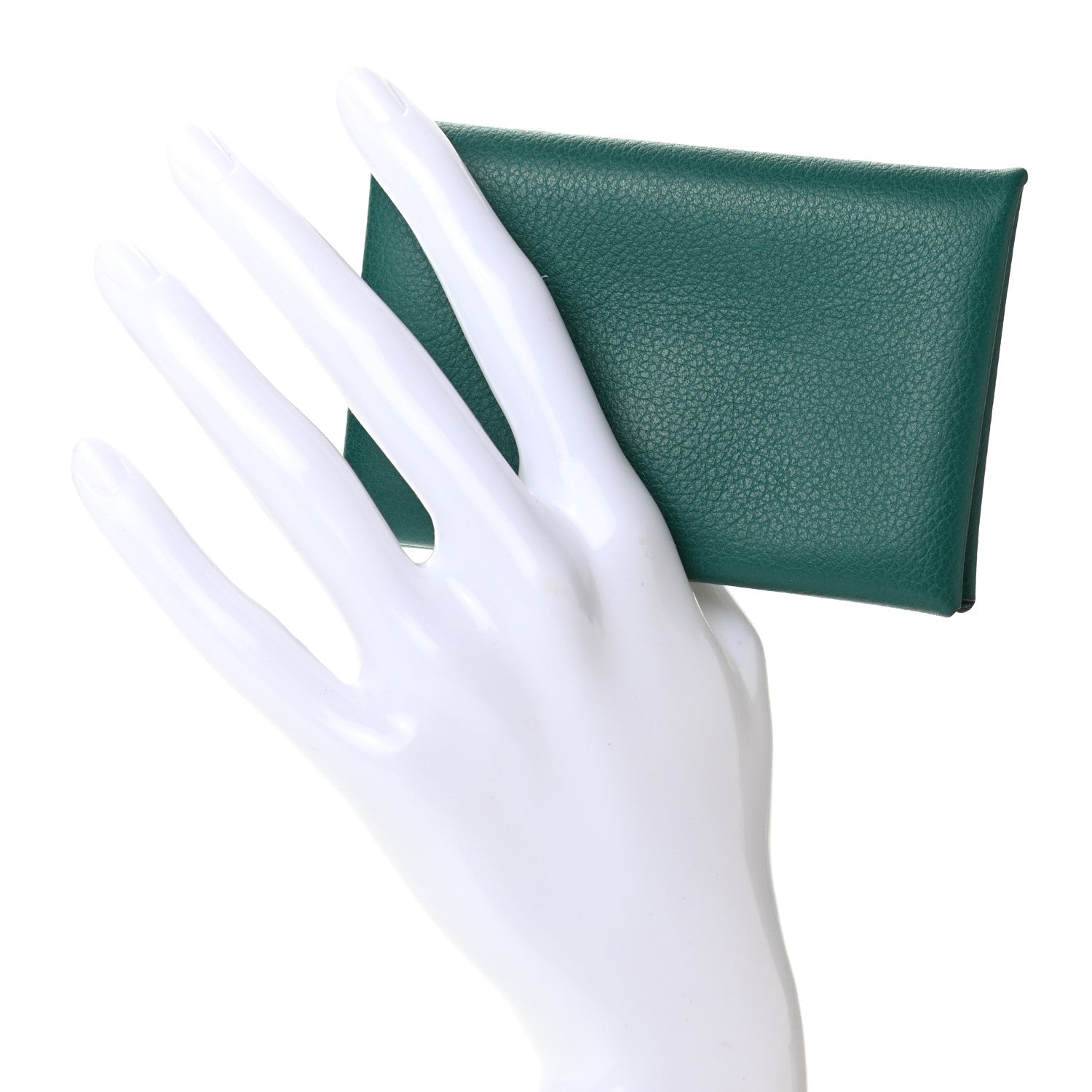 Hermes Evercolor Calvi Verso Card Case Malachite Bleu Atoll 2 of 7