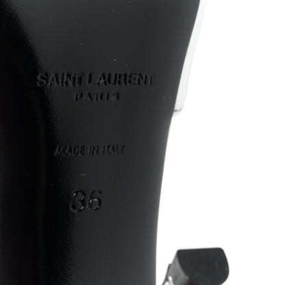 Saint Laurent Patent Tom 90 Dream Slingback Pumps 36 Argento 6 of 9