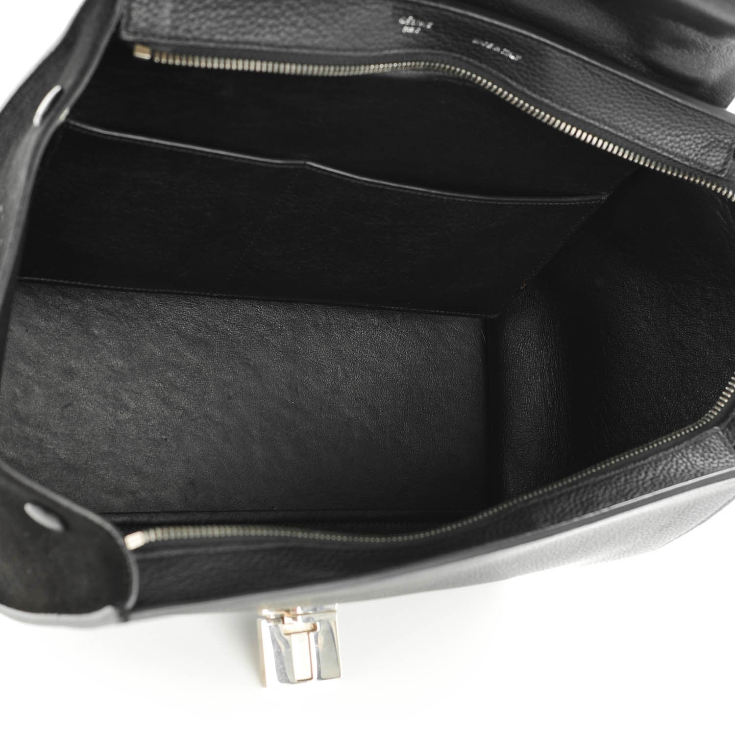 Celine Drummed Calfskin Suede Small Trapeze Black 8 of 9